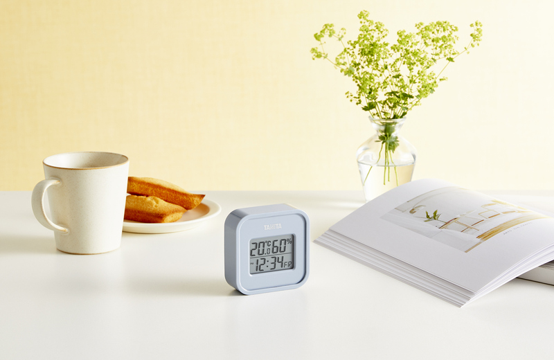 デジタル温湿度計 ブルーグレー