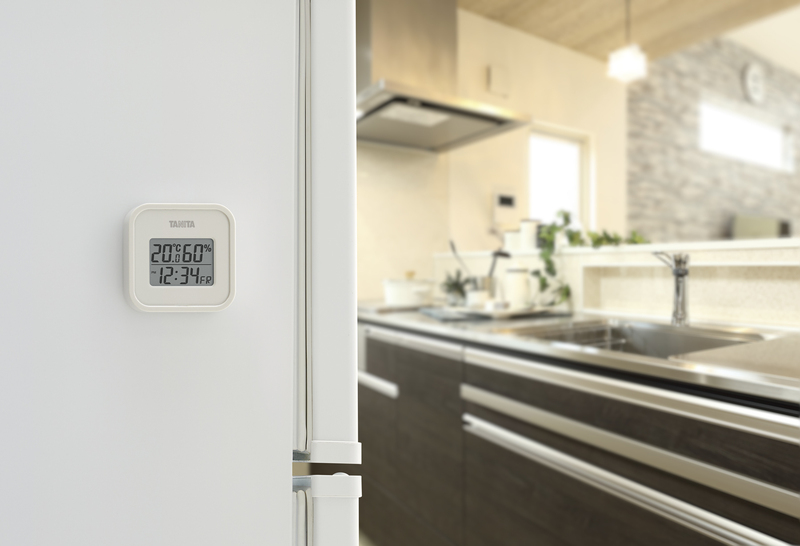 デジタル温湿度計 アイボリー