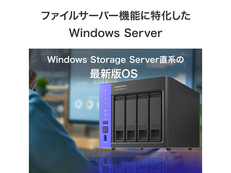 Windows Server IoT 2025 for Storage Standard 4ドライブ法人向けNAS 8TB