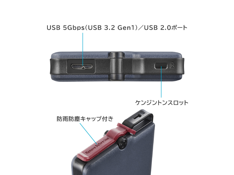かんたんデータ移行アプリ内蔵 ハードウェア暗号化対応ポータブルSSD 500GB