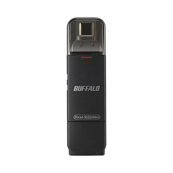 USB3.2(Gen2) Type-C/Aコネクター両対応 高速帯 スティック型SSD 250GB ブラック