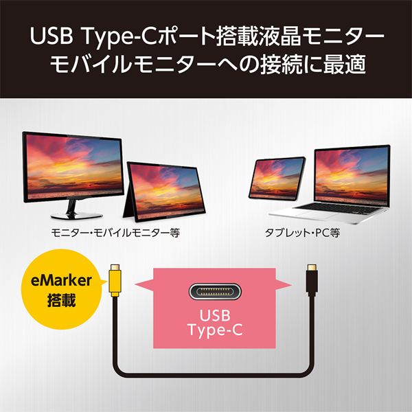 USB Type-C USB3.2 Gen1 映像出力・USB給電ケーブル 1.8m