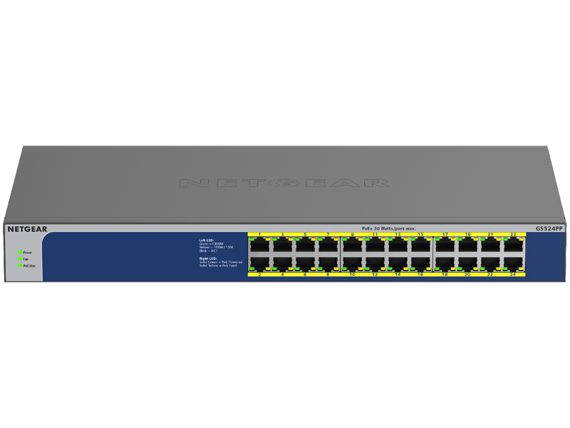 PoE+対応(300W)ギガビット24ポート アンマネージスイッチ