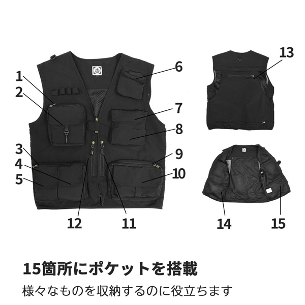 King シューティングベスト K-SV-15BK Mサイズ ブラック