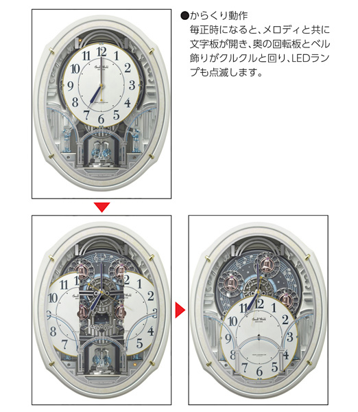 電波時計 掛け時計 からくり機能 48曲入り スモールワールドアルディN