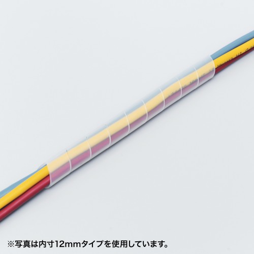 ケーブルタイ（スパイラル・2m巻き・内寸直径6mm・ホワイト）