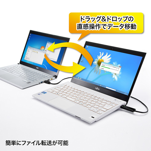 ドラッグ＆ドロップ対応USB3.0リンクケーブル（Mac/Windows対応）