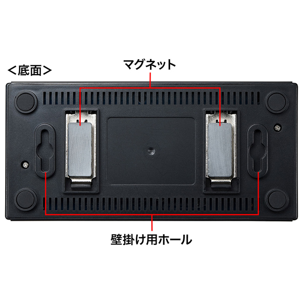 ギガビット対応 スイッチングハブ（8ポート・マグネット付き）