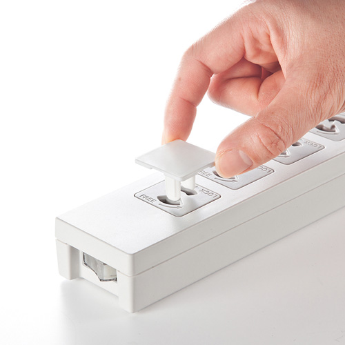 コンセント安全キャップ 抜け止め用（2P用・100個入・ホワイト）