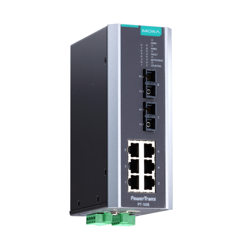 IEC 61850認証 産業用 8ポートマネージド・イーサネットスイッチ/6x10/100BaseT(X)/2x100BaseFXシングルモード/SCコネクタ/24VDC