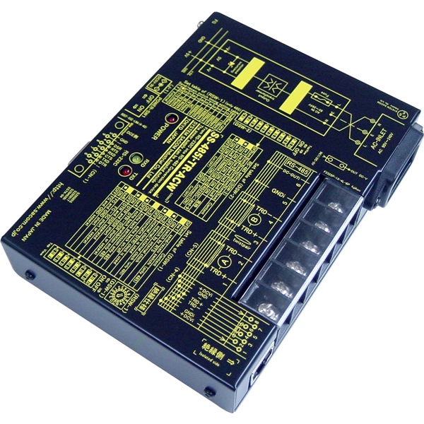 RS232C⇔RS485変換器 （AC90～240V仕様）【絶縁タイプ】【作業性の高いM4ネジ端子台】 Dsub9P(メス/インチ）⇔端子台6P（M4ネジ）/RJ45
