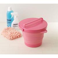 ソフトバケツ（フタ付き）ピンク
