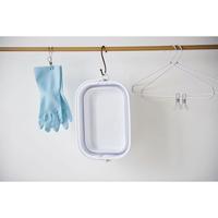 折りたためるつけ置き洗いバケツ　ホワイト