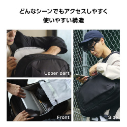 リュック　大容量２１Ｌ　自立設計　撥水　黒