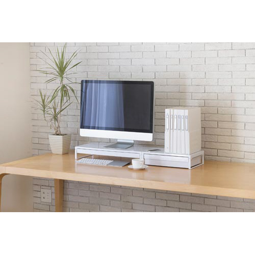 机上台　引出し付き　幅５９０ｍｍ　黒