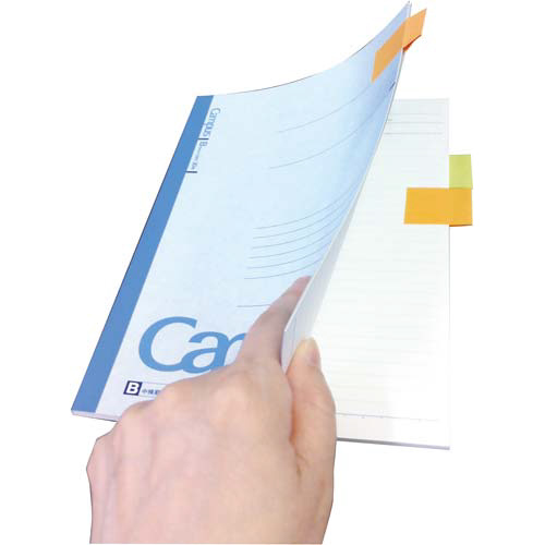 強粘着ロール付箋ケース付　２５ｍｍ　橙・緑×５