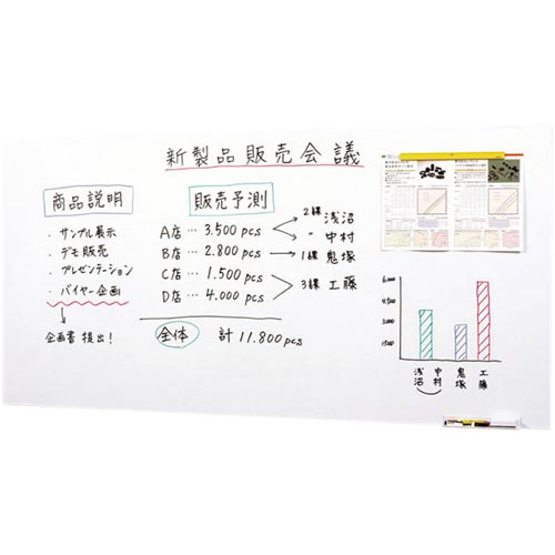 マグネットホワイトボードシート９００×１２００ｍｍ