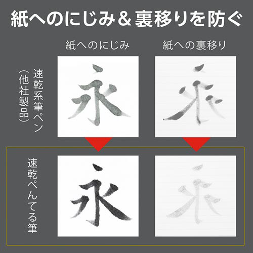 速乾ぺんてる筆　カートリッジ　うす墨　１０セット