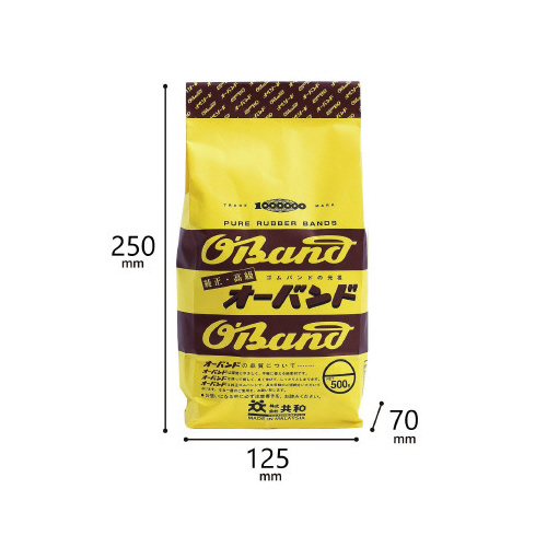 輪ゴム　オーバンド　＃１２　アメ色　５００ｇ袋