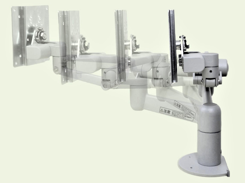 ハイブリットチルト機構4Kg対応 フル機能型ディスプレイアーム 本体ユニット（ライトグレー）