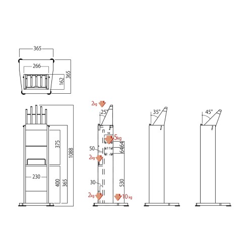 木製タブレットスタンド バリカン BRK11 背面収納棚板付 3段階角度調整機構付 タブレット推奨サイズ 7インチ～13インチ