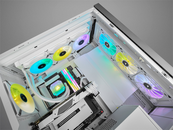 PCケースファン iCUE ML140 RGB ELITE White Flame with iCUE Lighting Node CORE -Dual Pack-