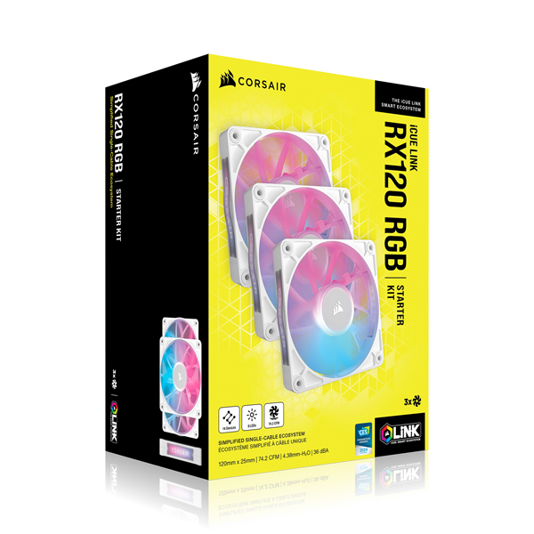 PCケースファン iCUE LINK RX120 RGB White Triple Fan Kit
