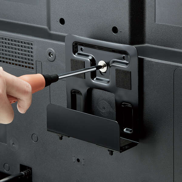 TV用アクセサリ/TV裏収納HDDホルダー/ブラック