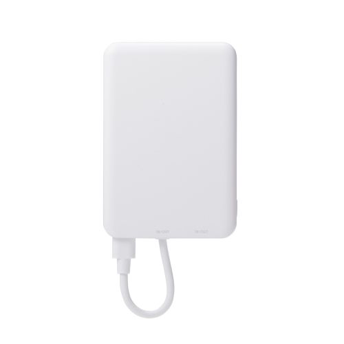 モバイルバッテリー/リチウムイオン電池/5000mAh/12W/USB-C/USB-Cケーブル一体/しろちゃん