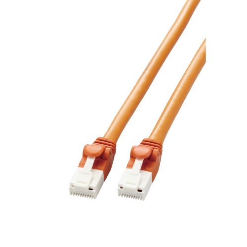 LANケーブル/CAT6A対応/EU RoHS指令準拠/爪折れ防止/簡易パッケージ仕様/1.0m/オレンジ