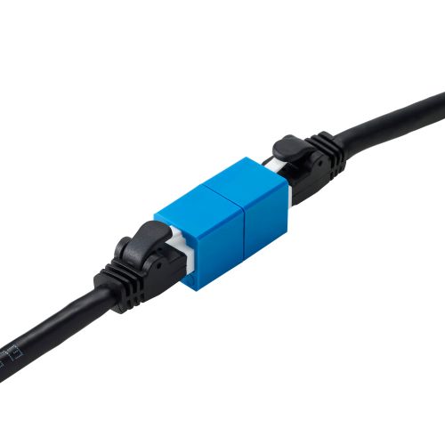 RJ45中継コネクタ/Cat6A対応/UTP/ブルー