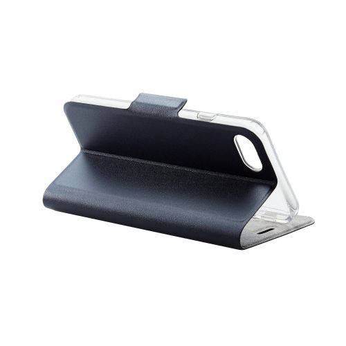 iPhone SE 第3世代/SE 第2世代/8/7用レザーケース/手帳型/UltraSlim/薄型/磁石付き/クリアケース/ネイビー