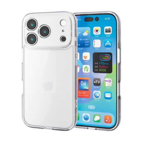 iPhone 17 Pro/ハイブリッドケース/極限/ガラス/メタルステッカー付/クリア