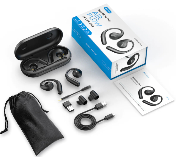 EMEET AirFlow ワイヤレスオープンイヤー型イヤホン E2053 黒