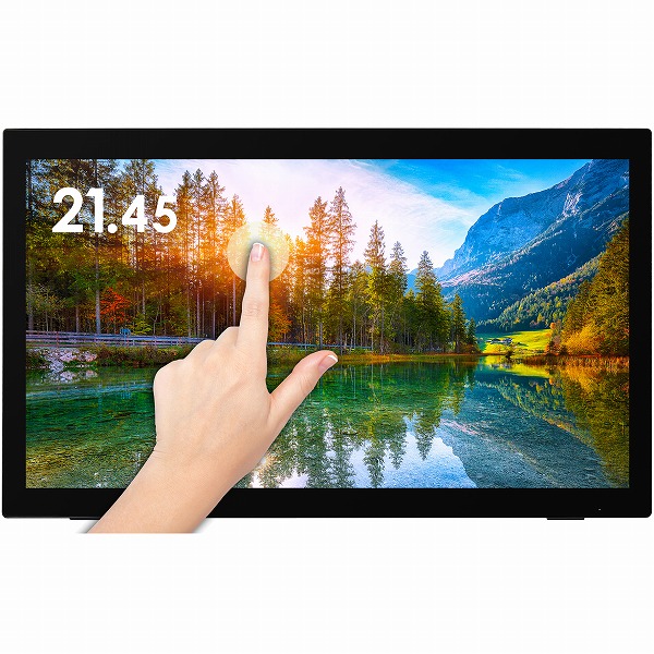 21.45型タッチパネルLED液晶ディスプレイ/1920×1080/HDMI、DisplayPort、mini D-Sub15/ブラック/スピーカー/3年保証/VAパネル採用
