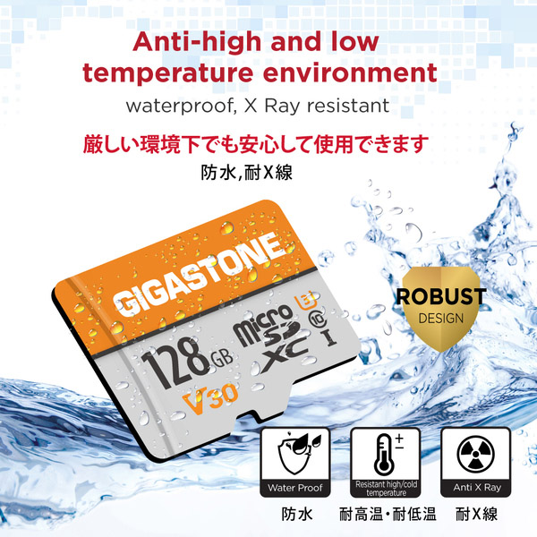 microSDXCカード 128GB SDカードケース付き UHS-I U1 V30 Class10スペック 最大読み取り速度95MB/s 4K ビデオ撮影対応