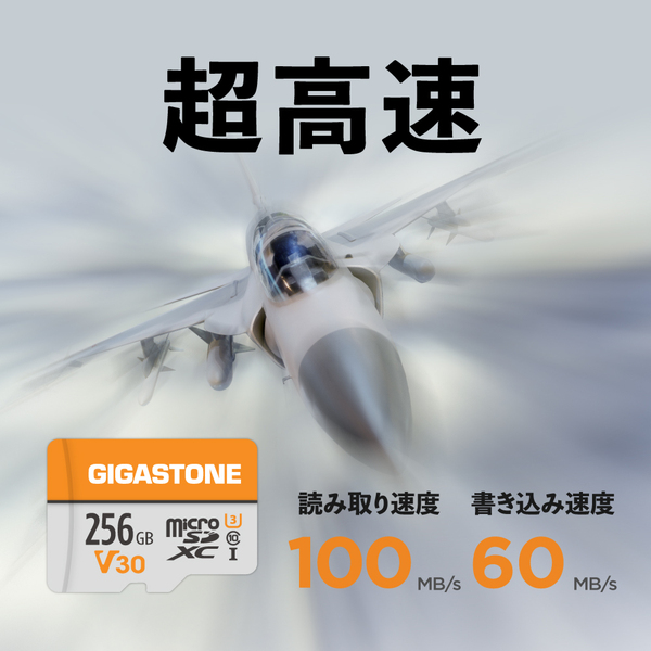 microSDXCカード 256GB SDカードケース付き UHS-I U1 V30 Class10スペック 最大読み取り速度100MB/s ビデオ録画 一眼レフカメラ スマホ データ保存 ドローン
