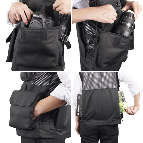 GW-PRO RED カメラマンメッシュベスト XL ブラック