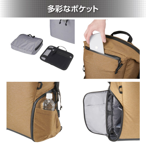 LUXXe（ラグゼ） グリッド ロールトップバックパック M カメラバッグ コヨーテ