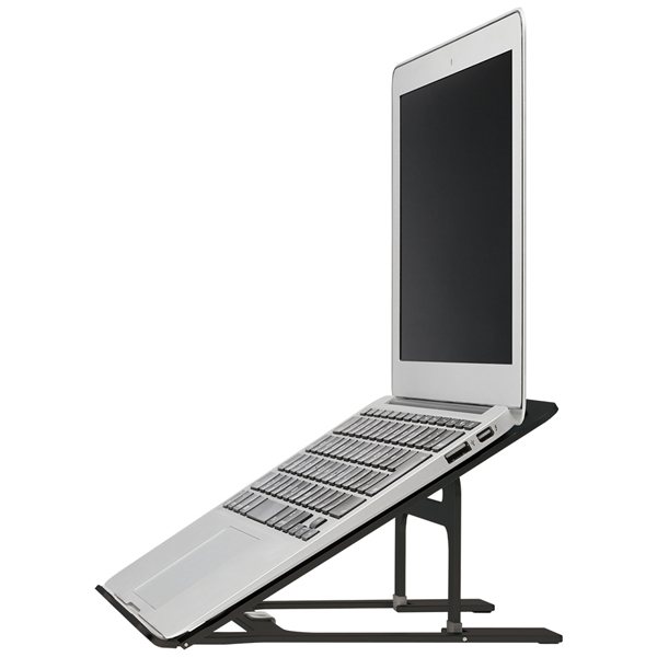 ノートパソコン用折りたたみアルミスタンド ブラック