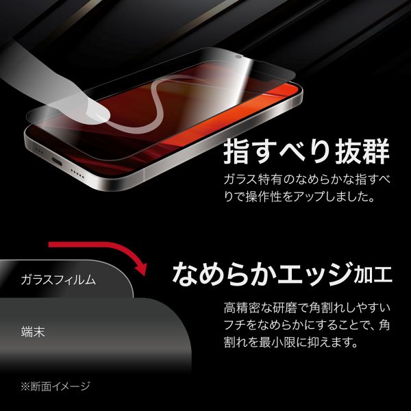 iPhone 16e/iPhone 14/iPhone 13 ガラスフィルム「GLASS PREMIUM FILM」全面保護 覗き見防止180°