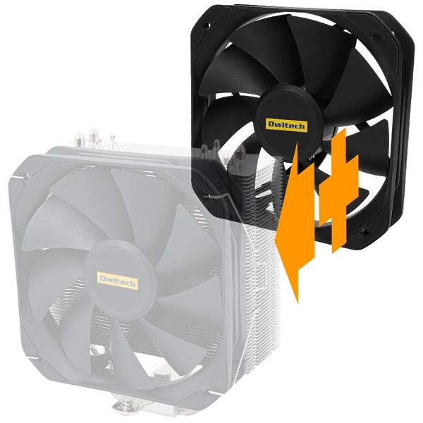 OWL-SC200をデュアルファン化 Silent Cooler SC200用デュアルファンキット 製品サイズ約130(W)×130(D)×25(H)mm
