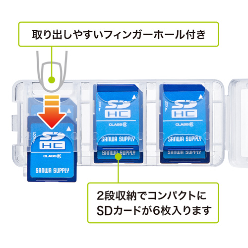 SDカードケース（6枚収納・クリア）