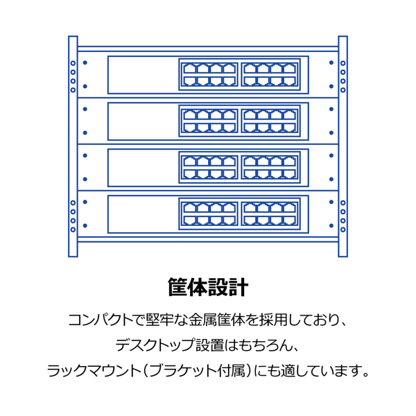 16ポート ギガビットデスクトップスイッチ