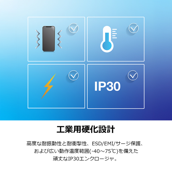 5ポート 産業用ギガビットPoE++給電DINレールスイッチ PoEパススルー対応