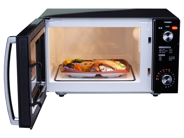 ミラーガラスフラット電子レンジ ブラック