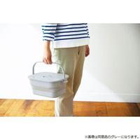 折りたためるつけ置き洗いバケツ　ホワイト
