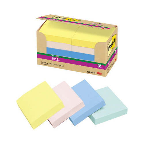 ポストイット強粘着５０×５０　パステル混色１０冊