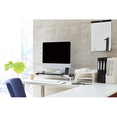 机上台＜幅５９０ｍｍＵＳＢ３．０ハブ付＞白