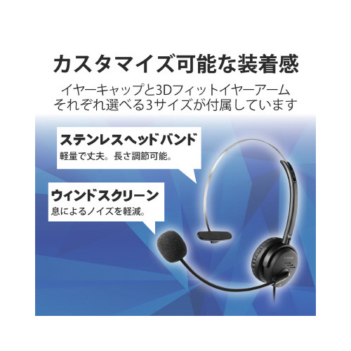 オーバーヘッド　ヘッドセット　片耳　ＵＳＢ
